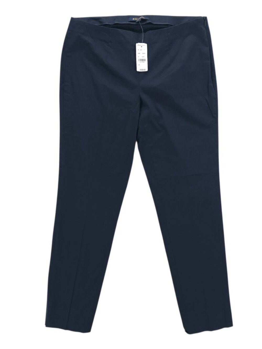 BROOKS BROTHERS Women’s Dress Pants Navy Blue Cotton Stretch Side Zip Size 4